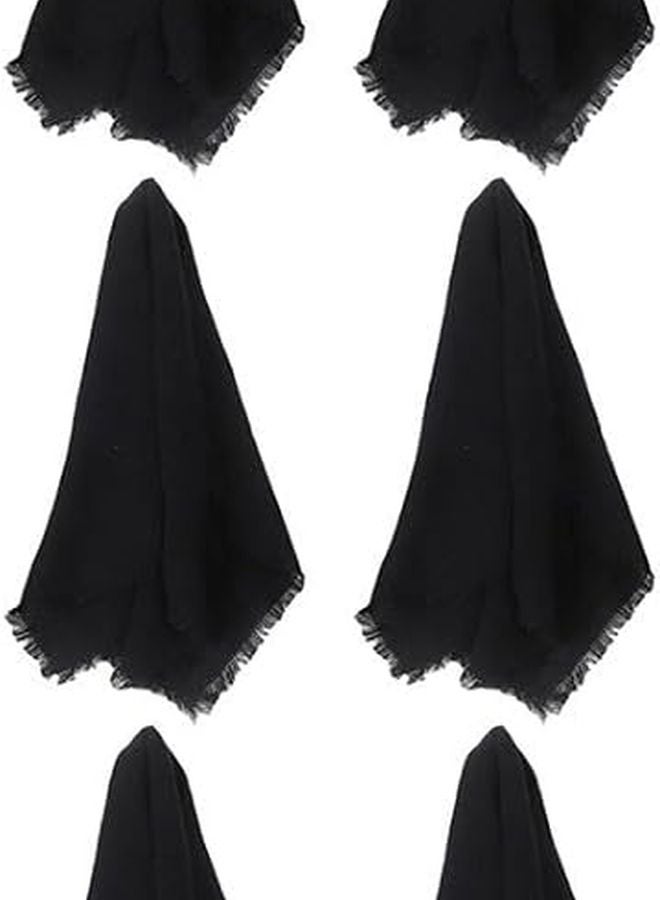 Black Vintage Style Cotton Dinner Napkins 42 x 42 cm with Fringe for Wedding and Everyday Decor 6 Pack - Image 3